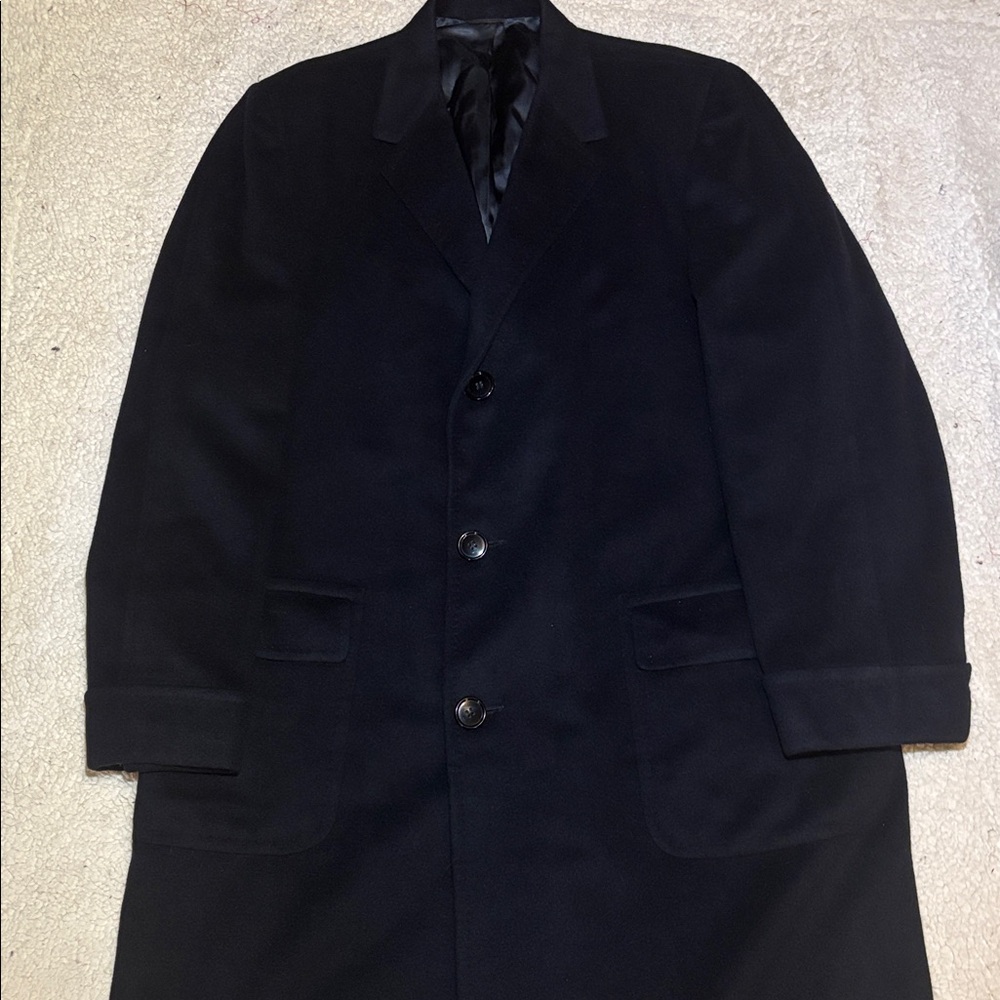 Dayton’s - Schuneman 1960’s 100% Black Cashmere Coat Overcoat Large